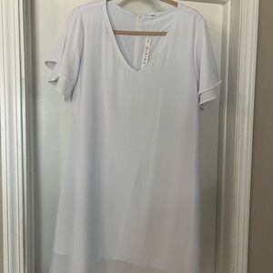 White Short Sleeve Dress